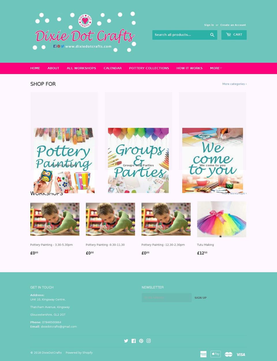 dixiedotcrafts.com — Shopify storefront screenshot