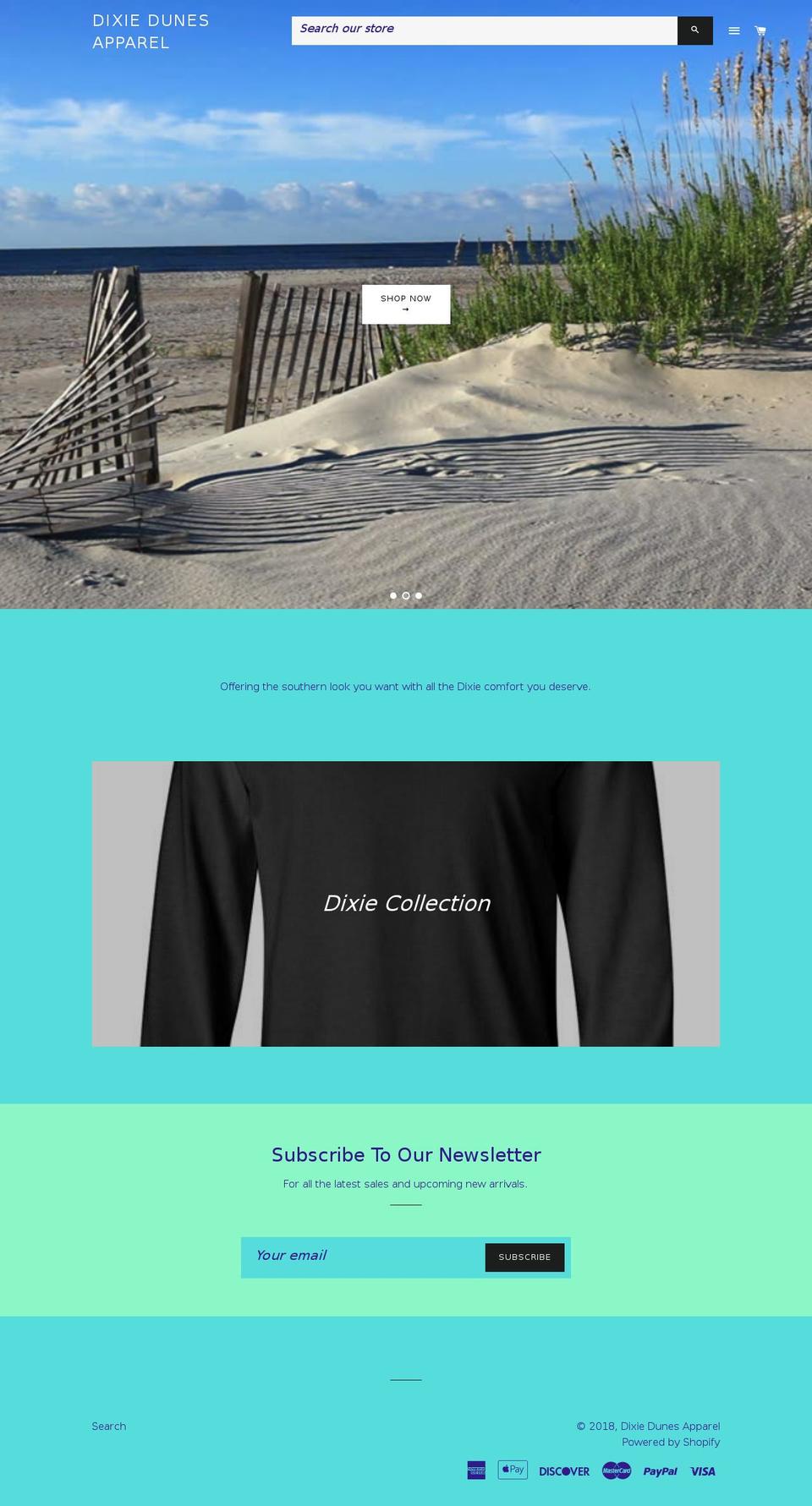dixiedunesapparel.com — Shopify storefront screenshot