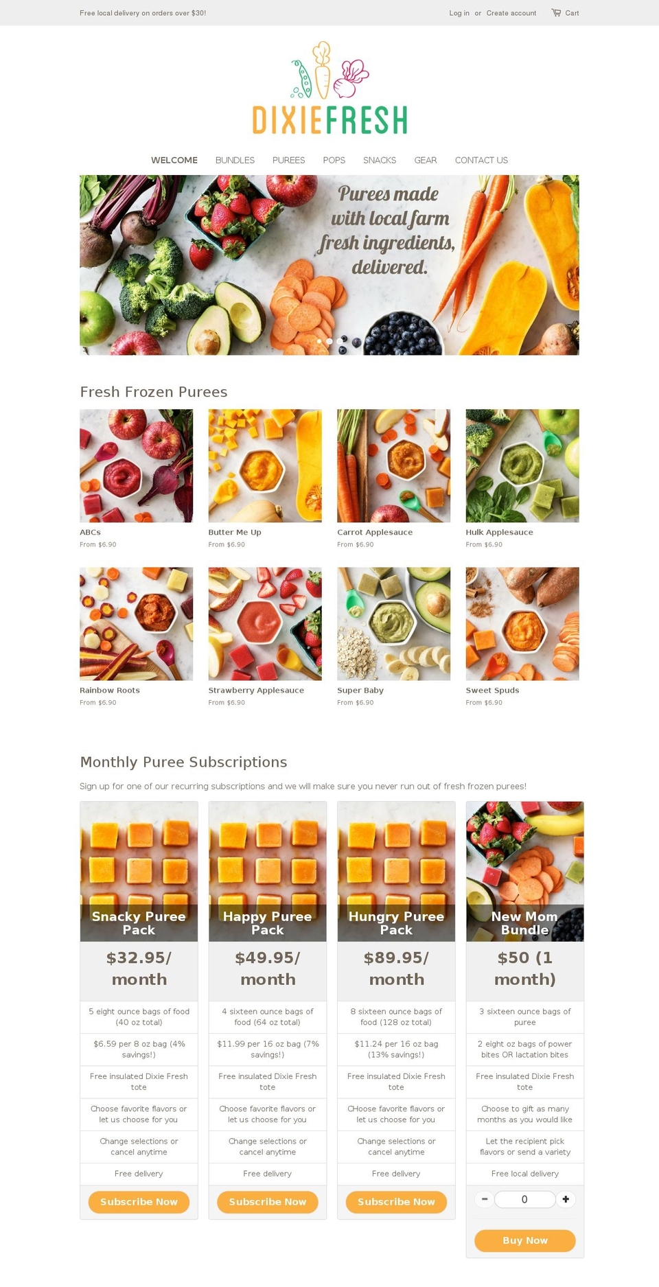 dixiefreshbhm.com — Shopify storefront screenshot