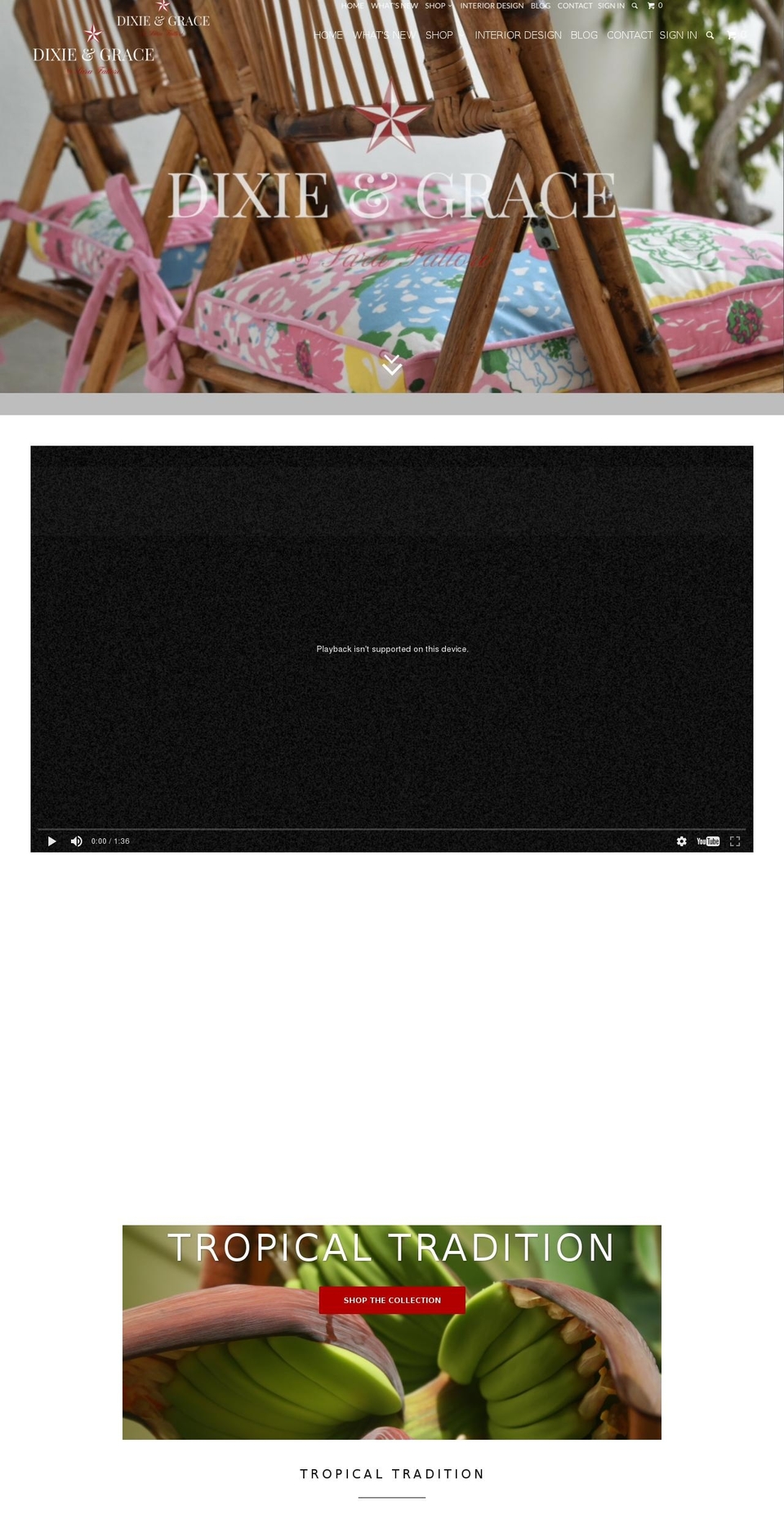 dixiegrace.com shopify website screenshot