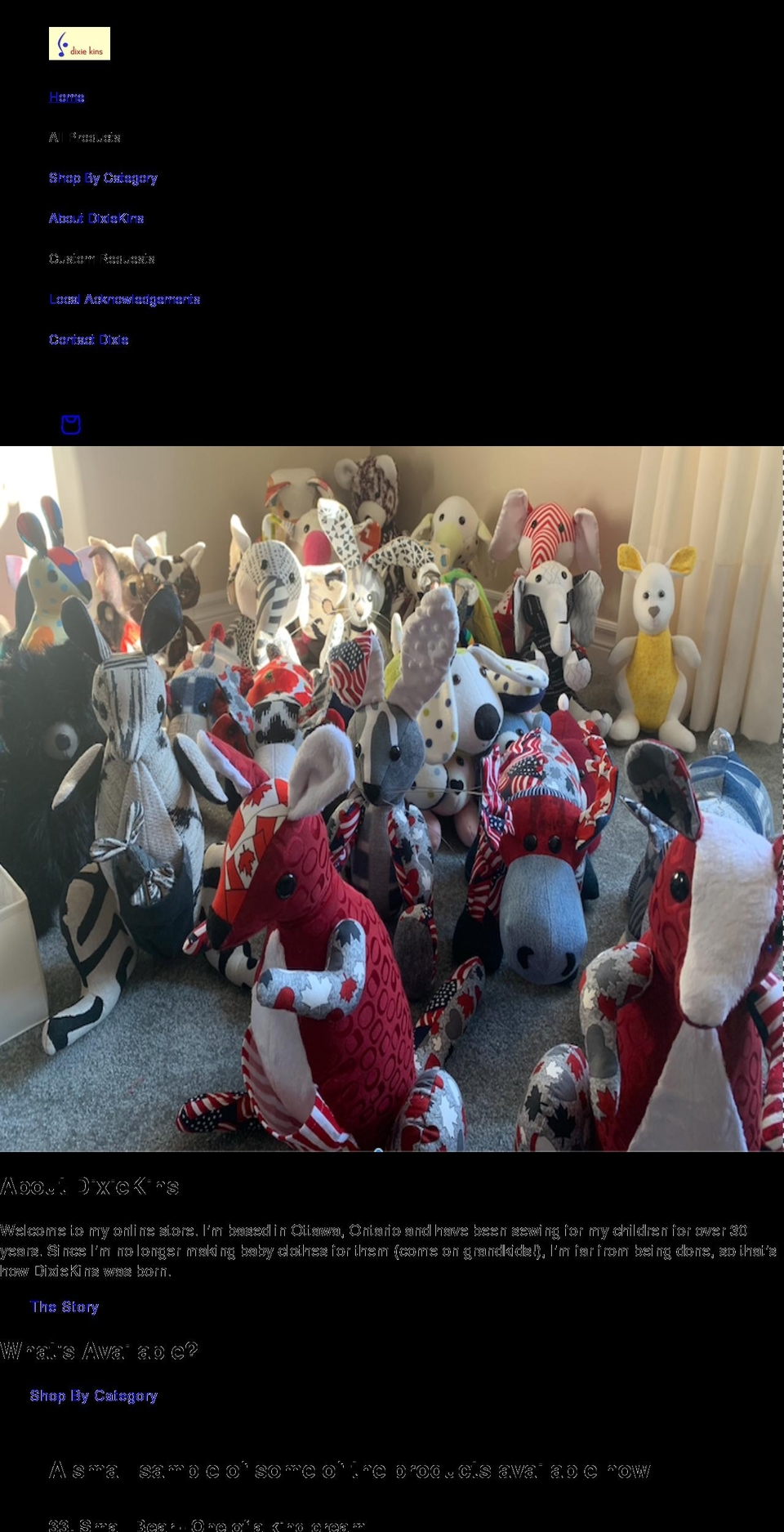 dixiekins.com shopify website screenshot