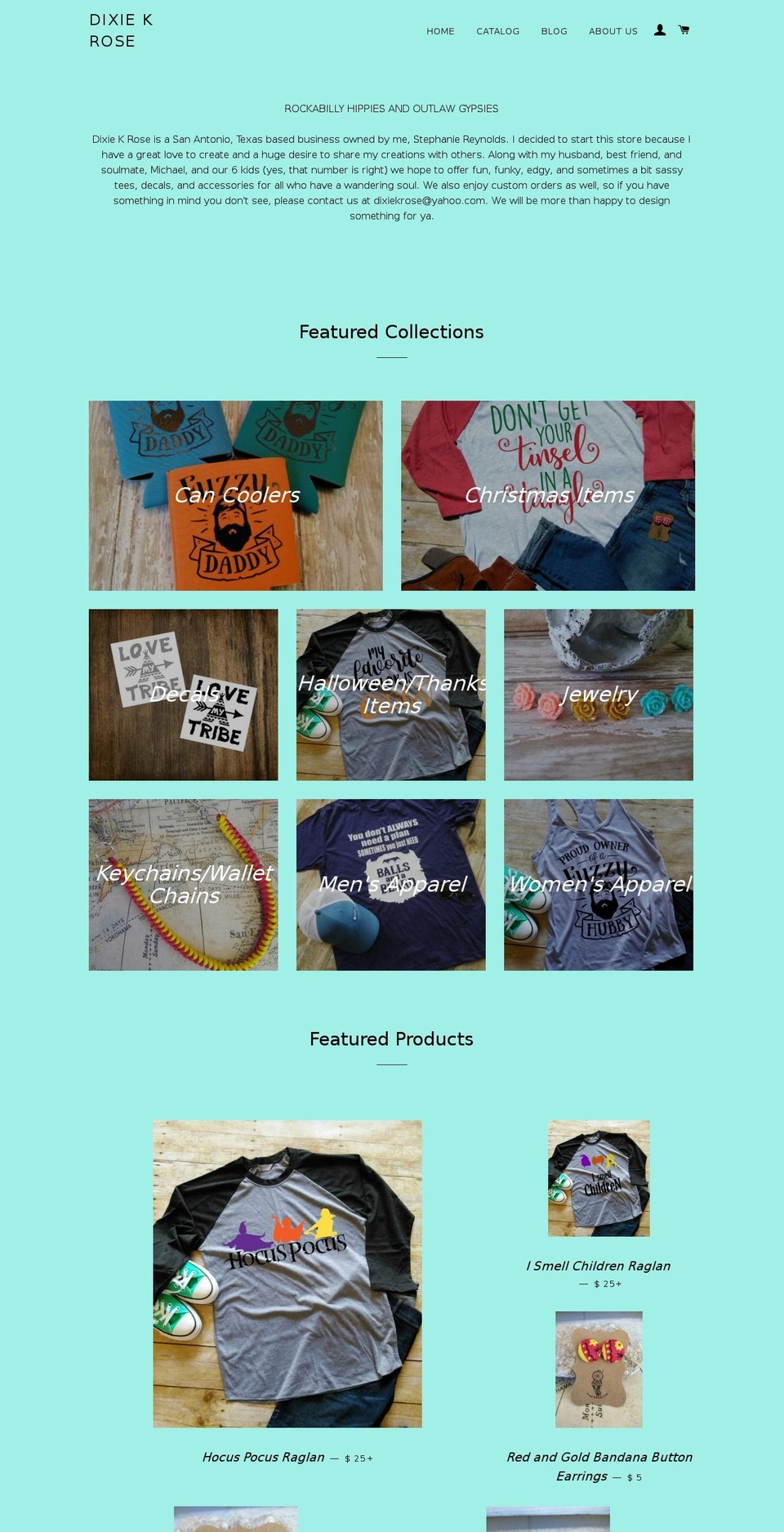 dixiekrose.com — Shopify storefront screenshot