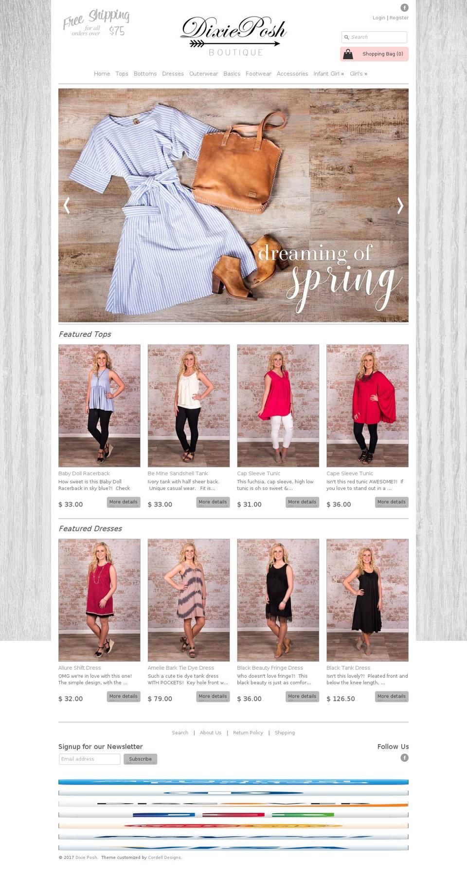 dixieposh.com shopify website screenshot