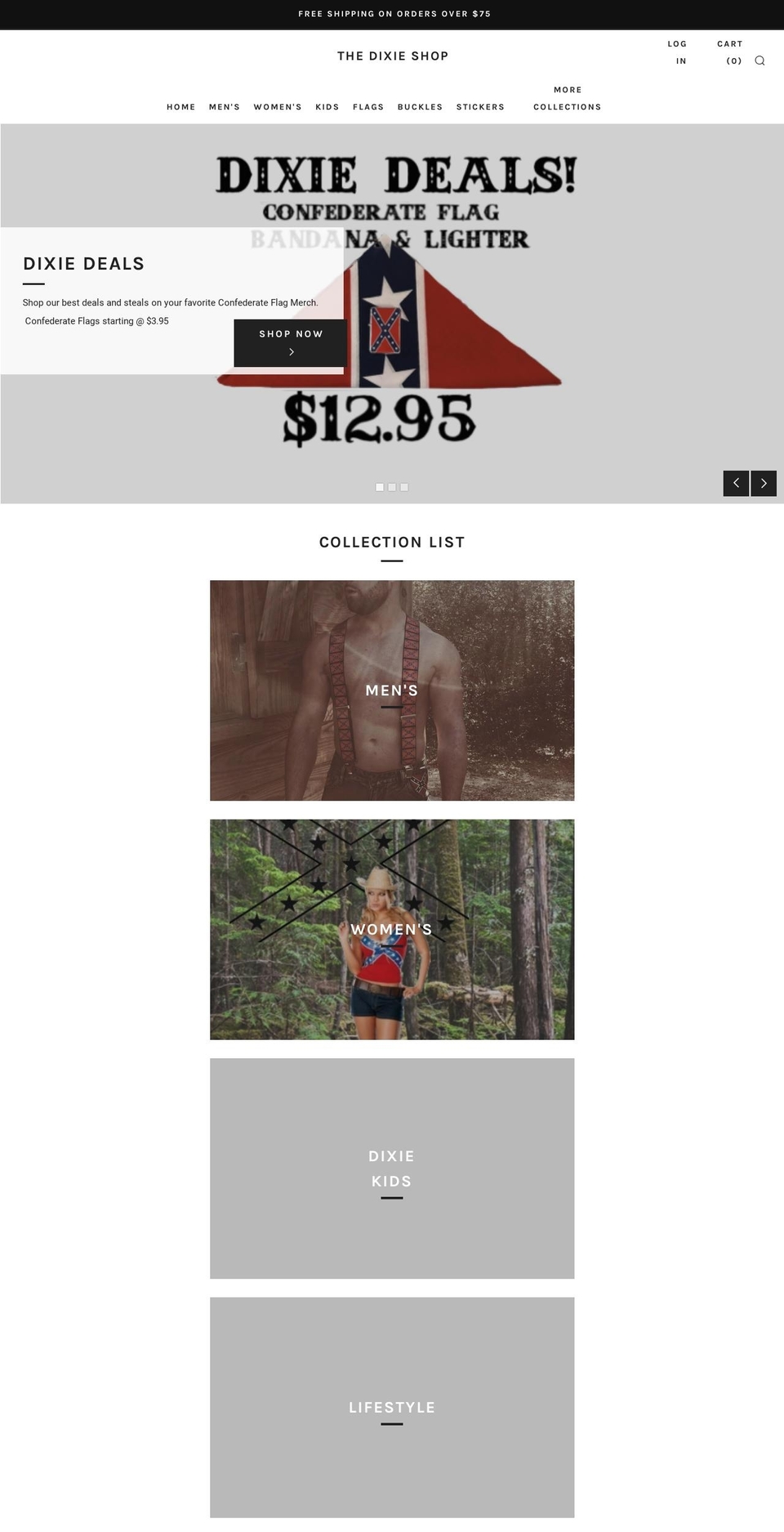 dixieshop.com — Shopify storefront screenshot
