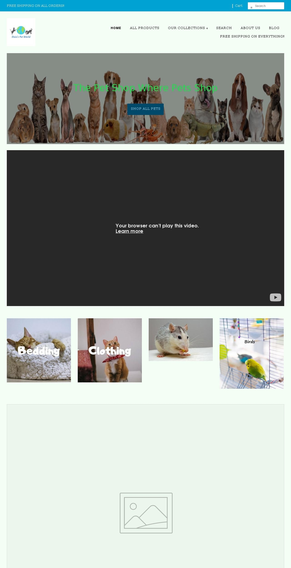 dixiespetworld.com shopify website screenshot