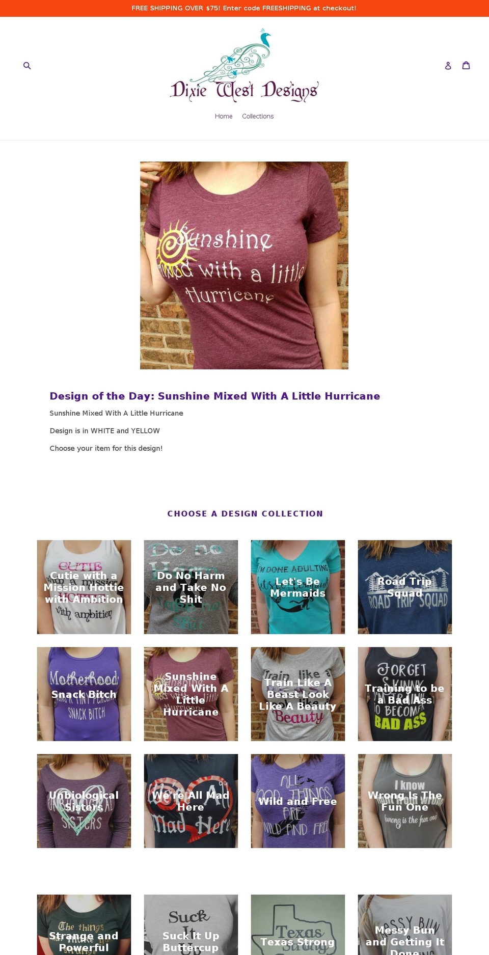 dixiewestdesigns.com — Shopify storefront screenshot