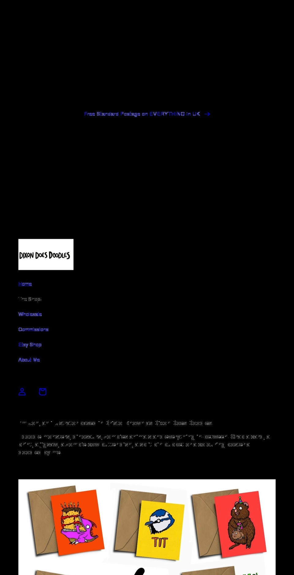 dixondoesdoodles.com shopify website screenshot