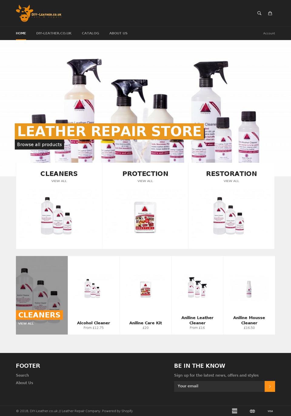 diy-leather.com shopify website screenshot
