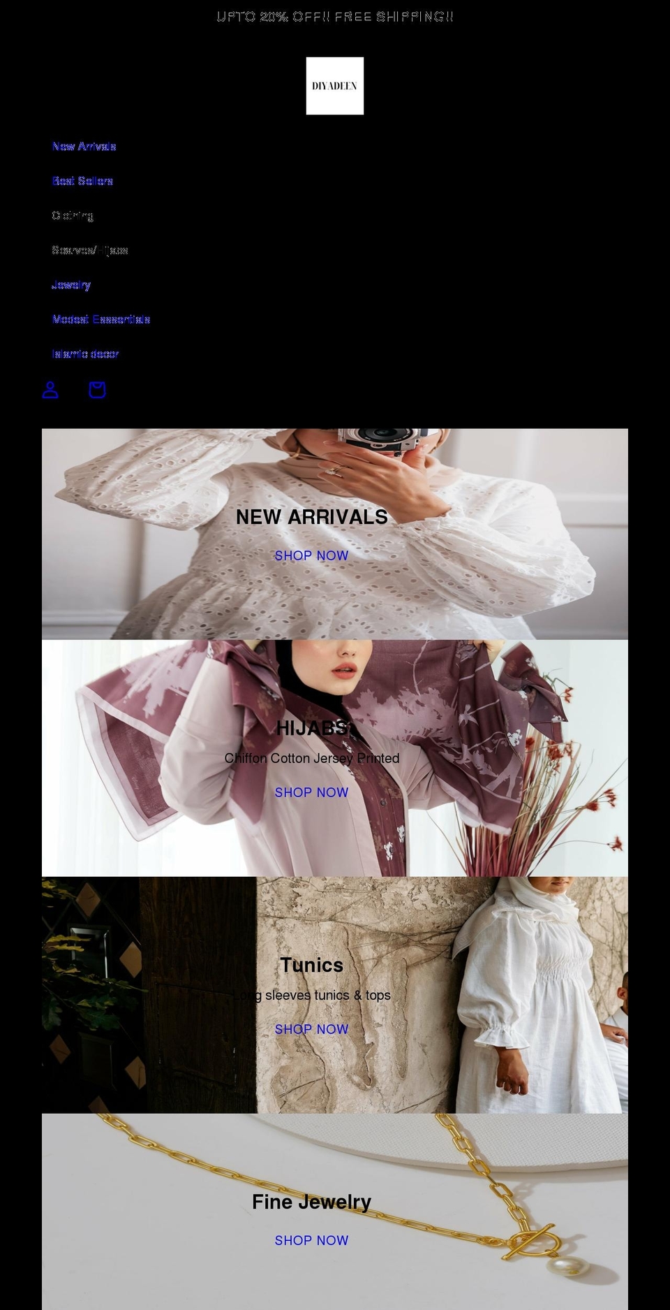 diyadeen.com — Shopify storefront screenshot