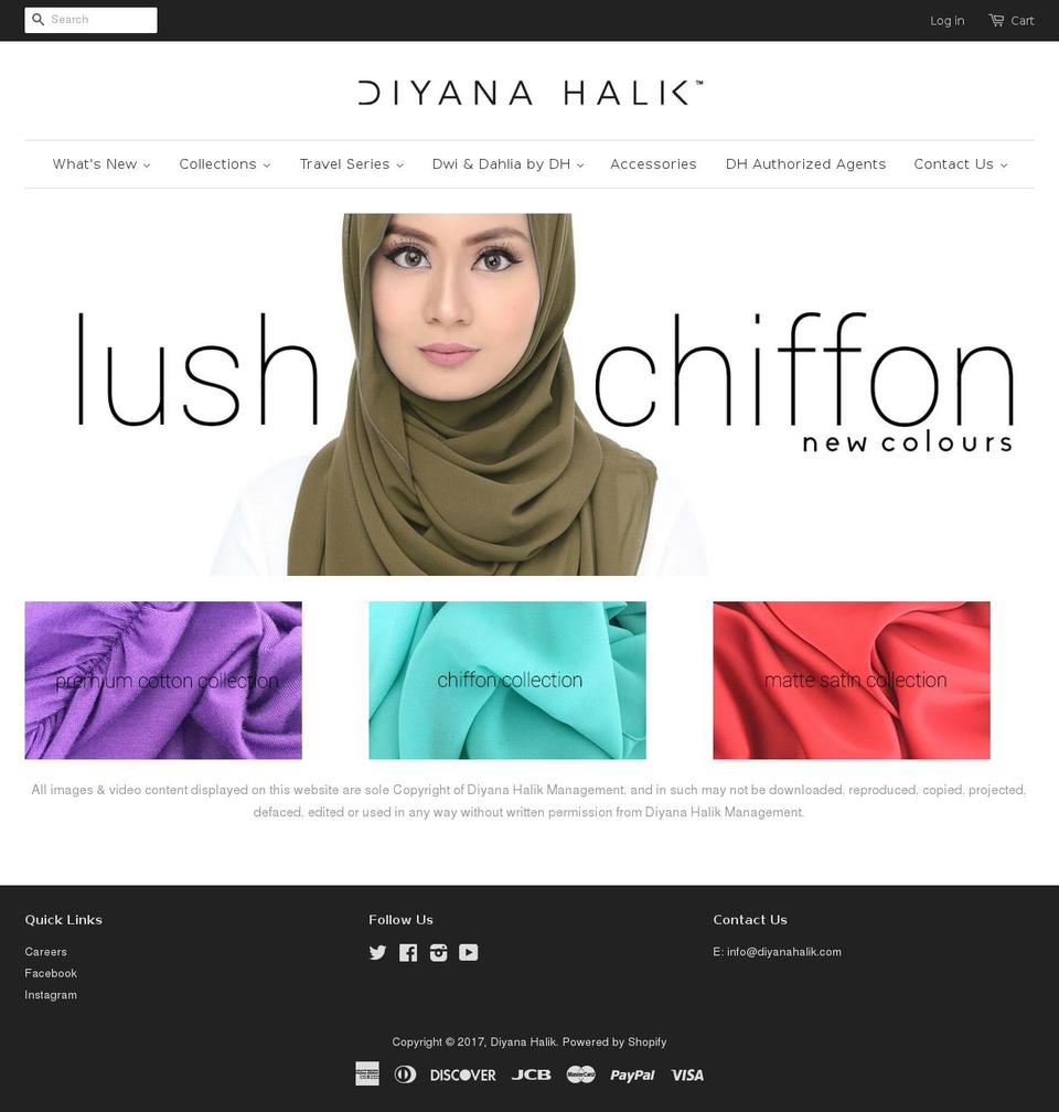 diyanahalik.com shopify website screenshot