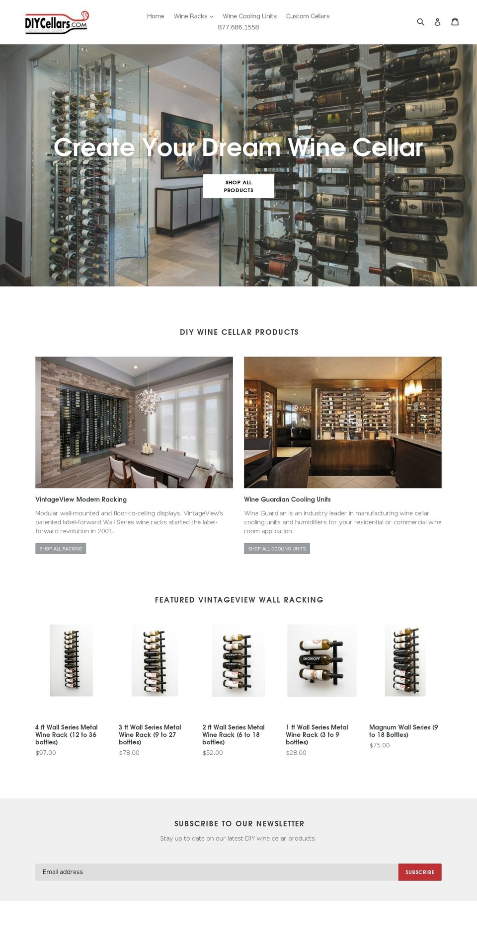 diycellars.com — Shopify storefront screenshot