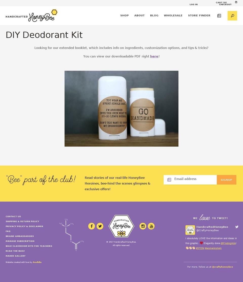 Handcrafted HoneyBee: Hive - HC - 29 Mar '17 Shopify theme site example diydeodorant.com