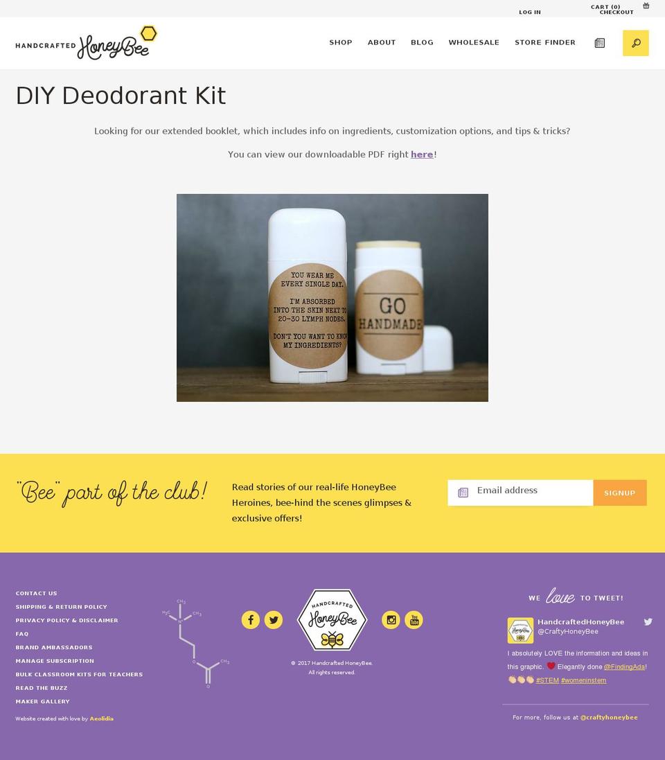 Handcrafted HoneyBee: Hive - HC - 29 Mar '17 Shopify theme site example diydeodorantkit.com