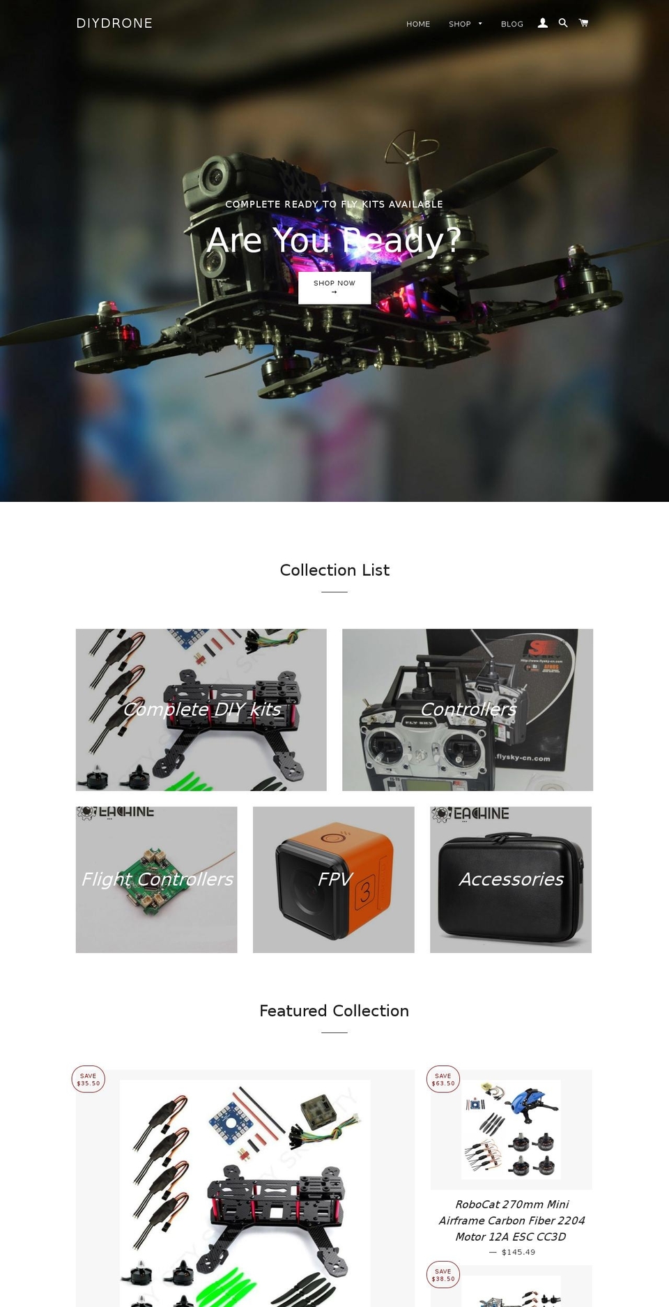 diydroneaz.com — Shopify storefront screenshot