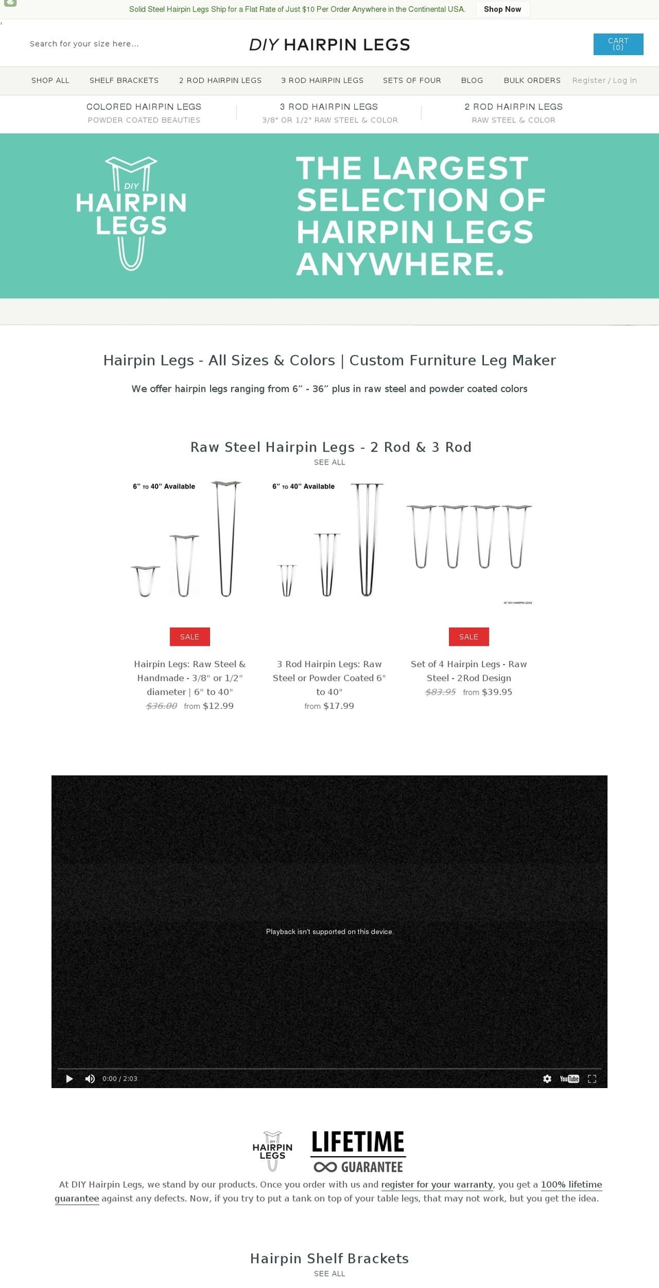 diyhairpinlegs.com shopify website screenshot