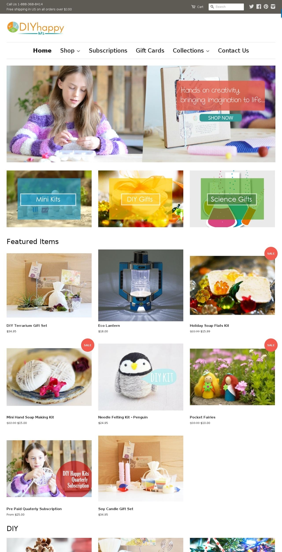 diyhappykits.com shopify website screenshot