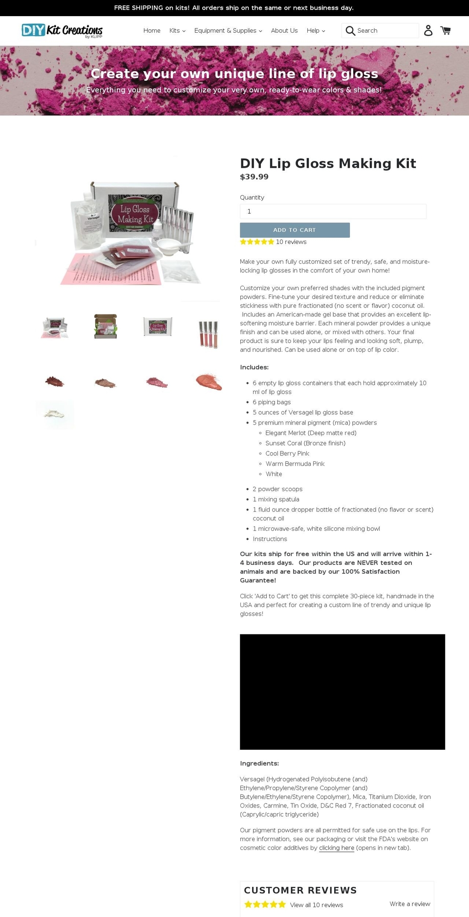 diykitclub.com — Shopify storefront screenshot