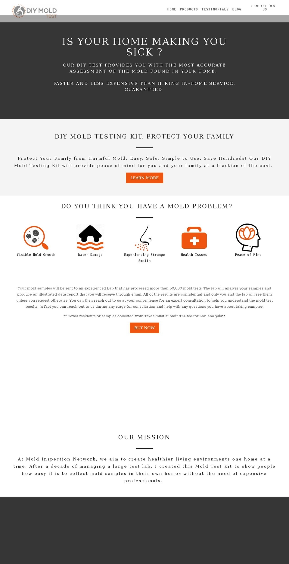 diymoldtest.com shopify website screenshot