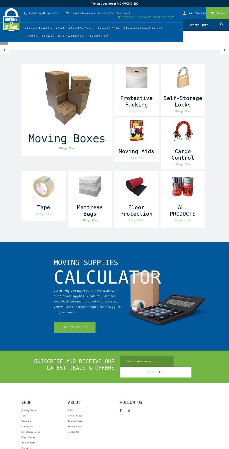 diymovingsupplies.ca shopify website screenshot