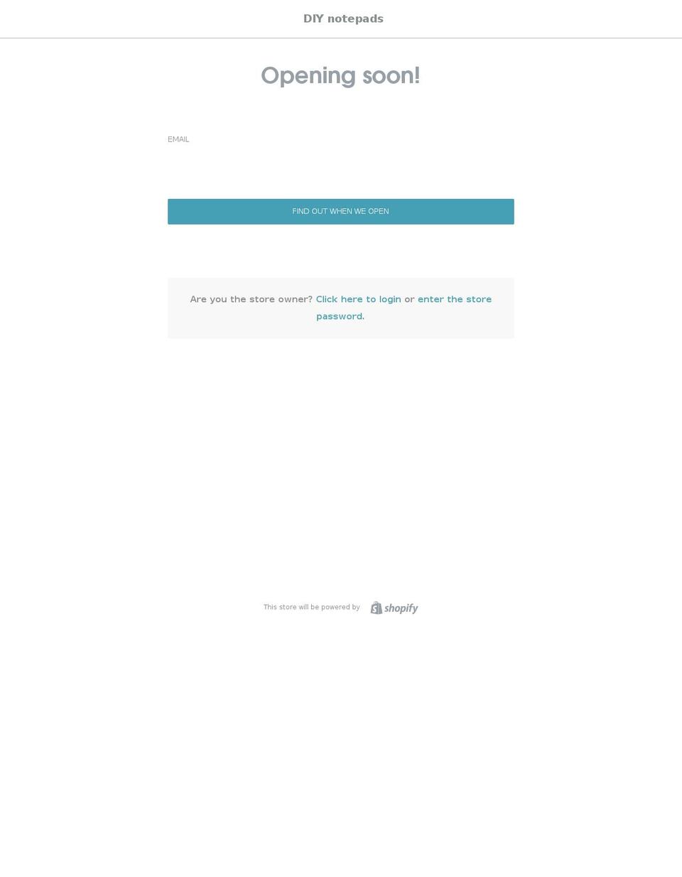 diynotepads.com shopify website screenshot