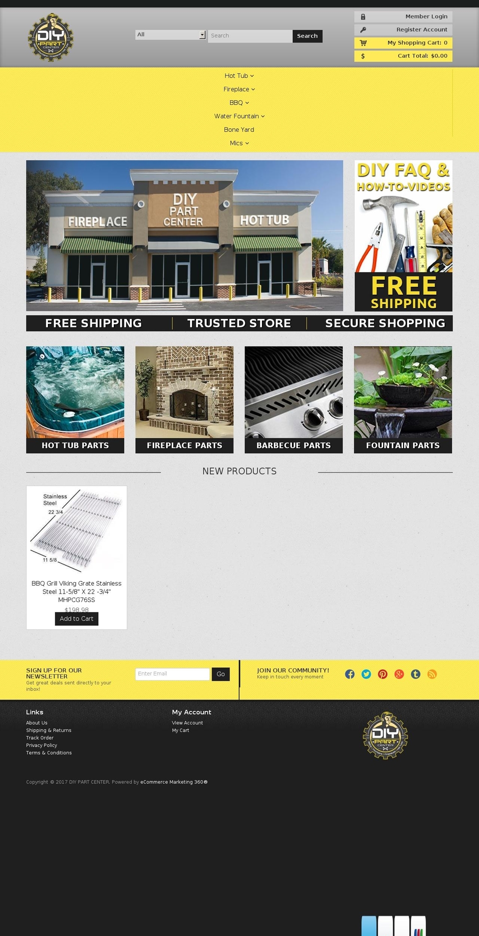 diypartcenter.com shopify website screenshot