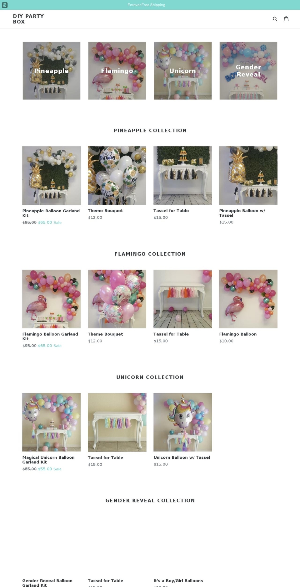 diypartybox.com — Shopify storefront screenshot