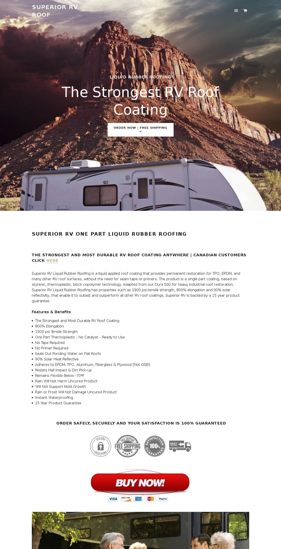 diyrvroofrepair.com — Shopify storefront screenshot