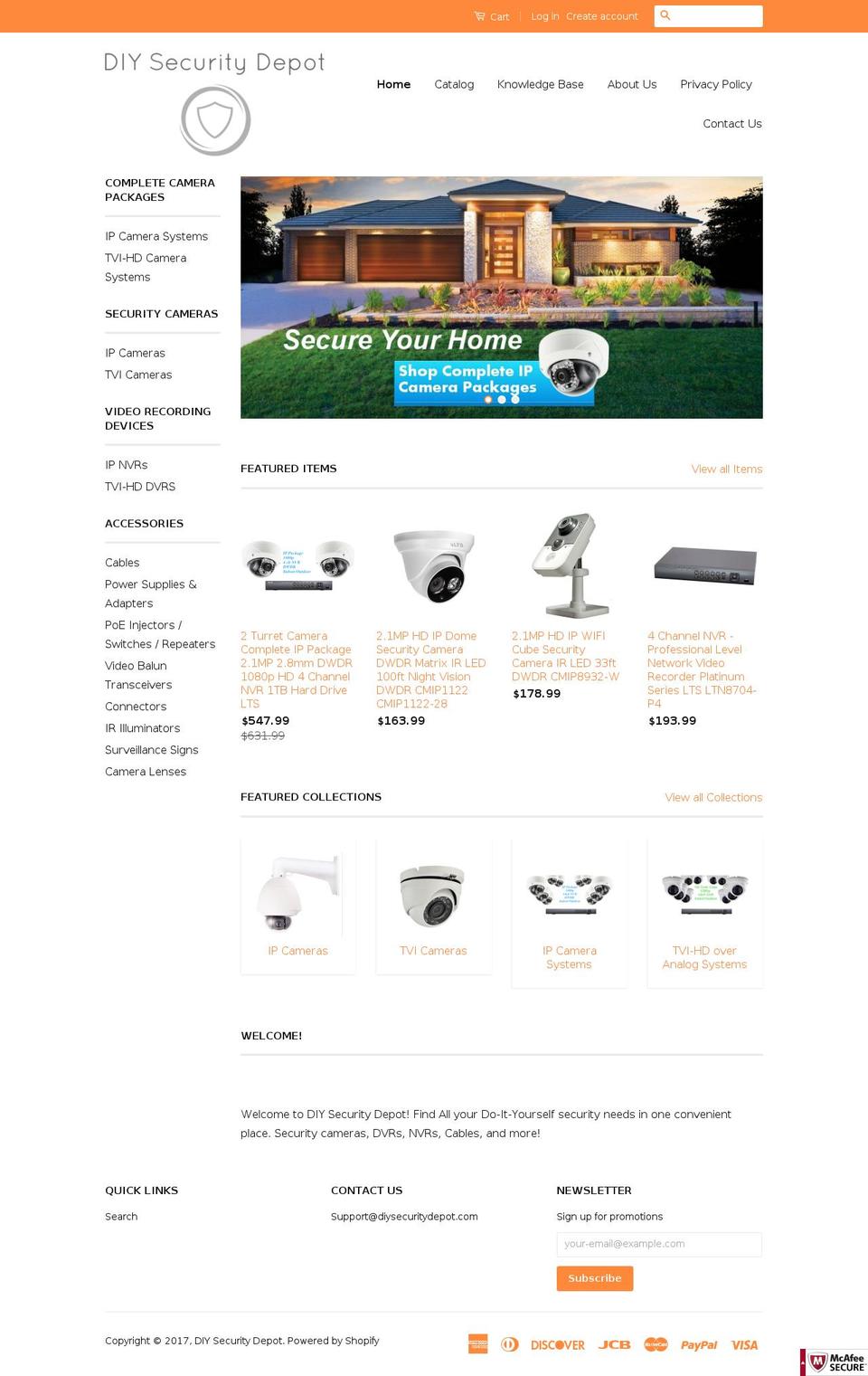 diysecuritydepot.com shopify website screenshot