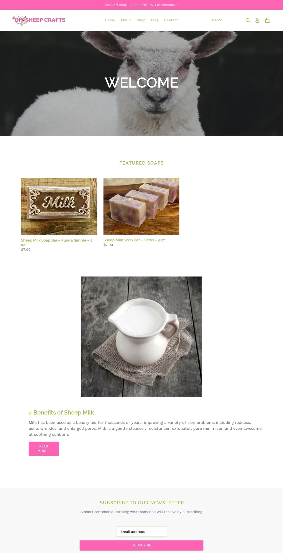 diysheepcrafts.com — Shopify storefront screenshot