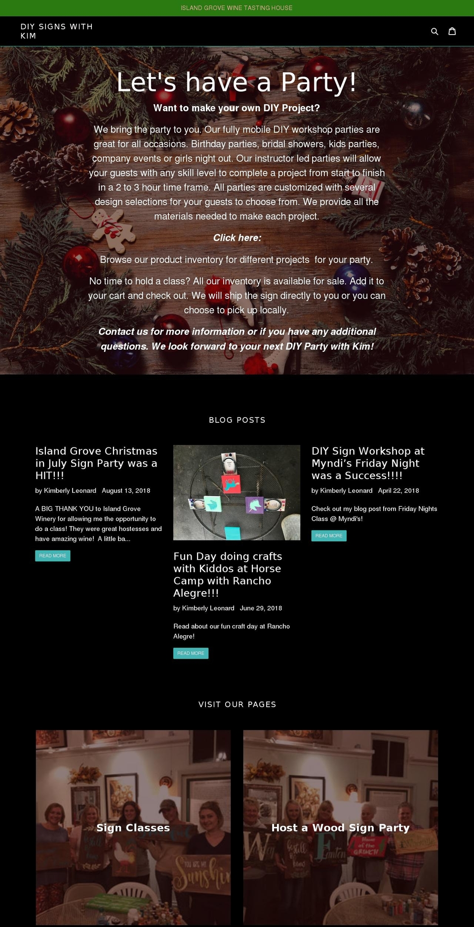 diysignswithkim.com — Shopify storefront screenshot