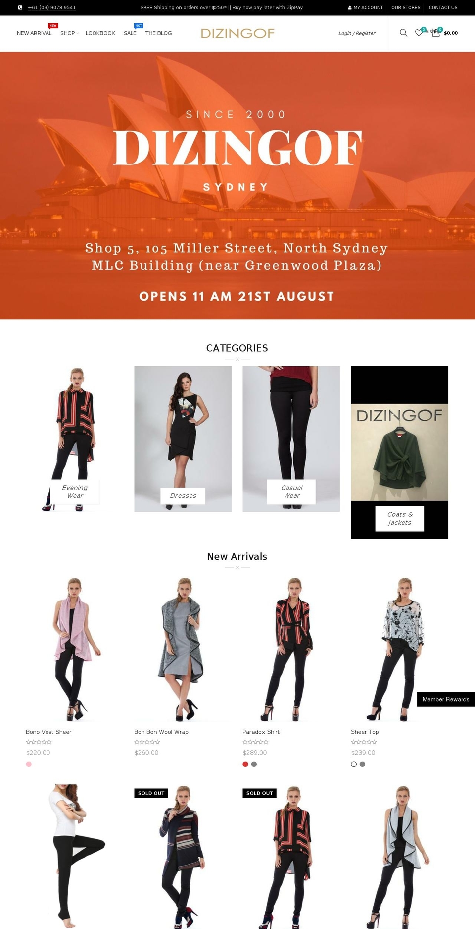 dizingof.com.au shopify website screenshot