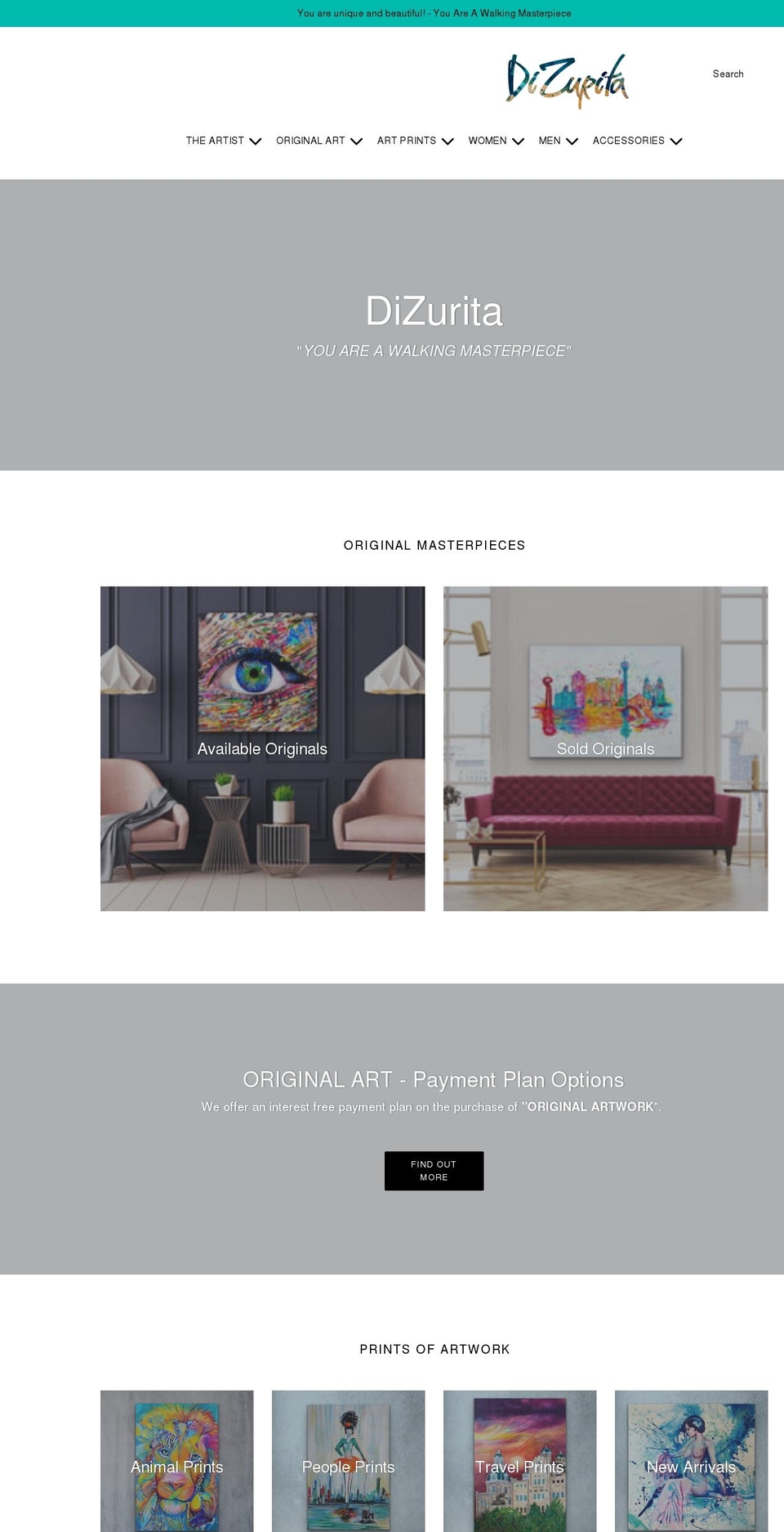 dizurita.com shopify website screenshot