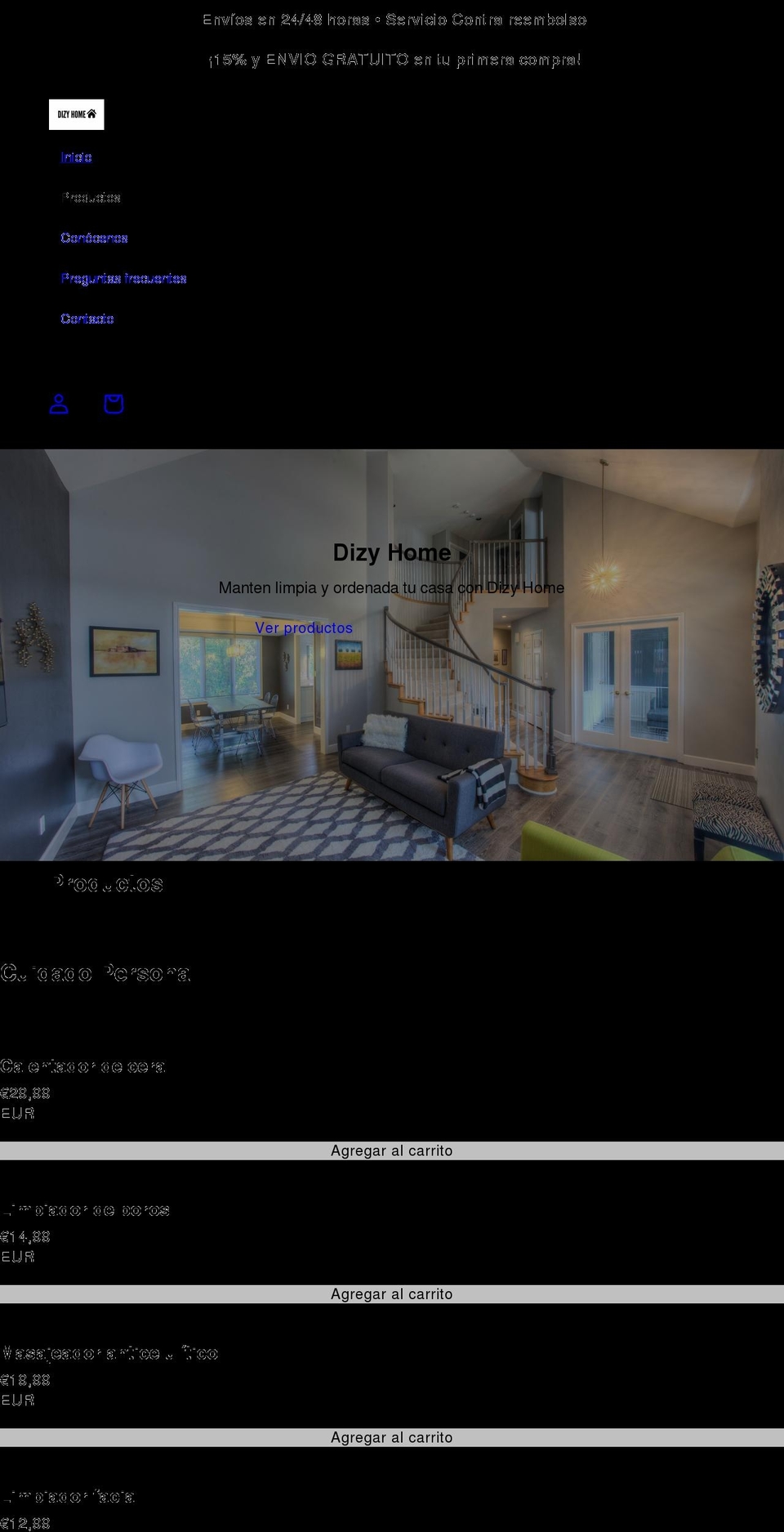 dizyhome.com shopify website screenshot