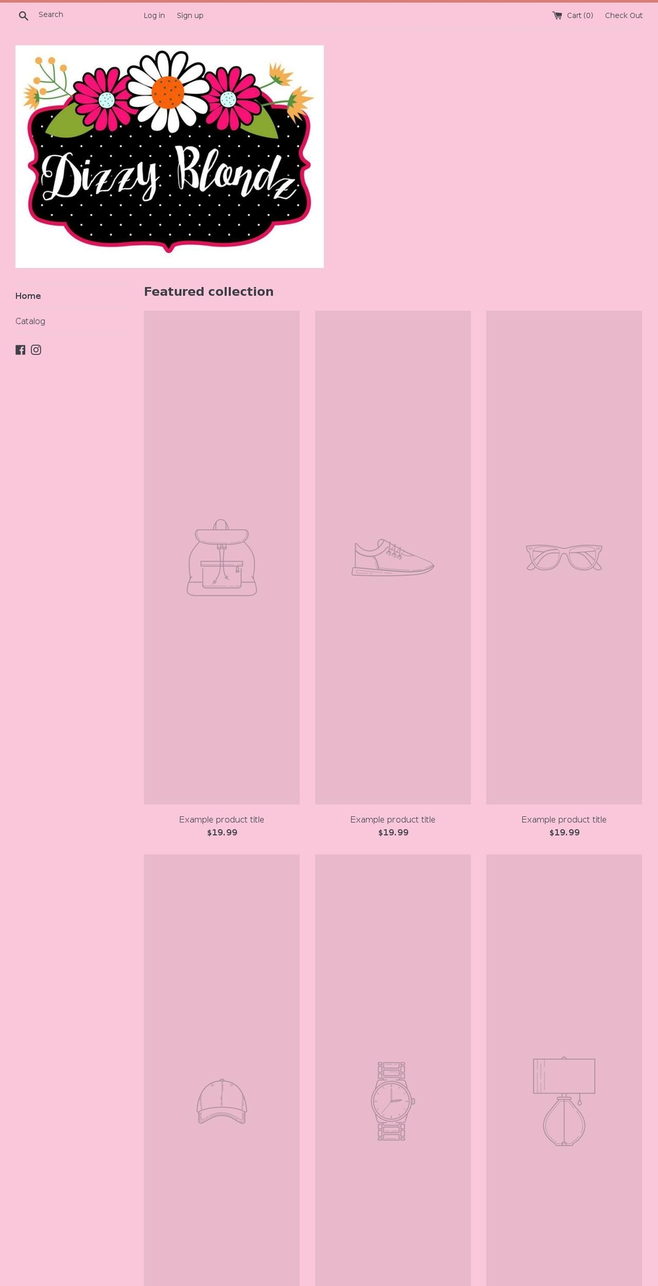 dizzyblondzjewelry.com — Shopify storefront screenshot