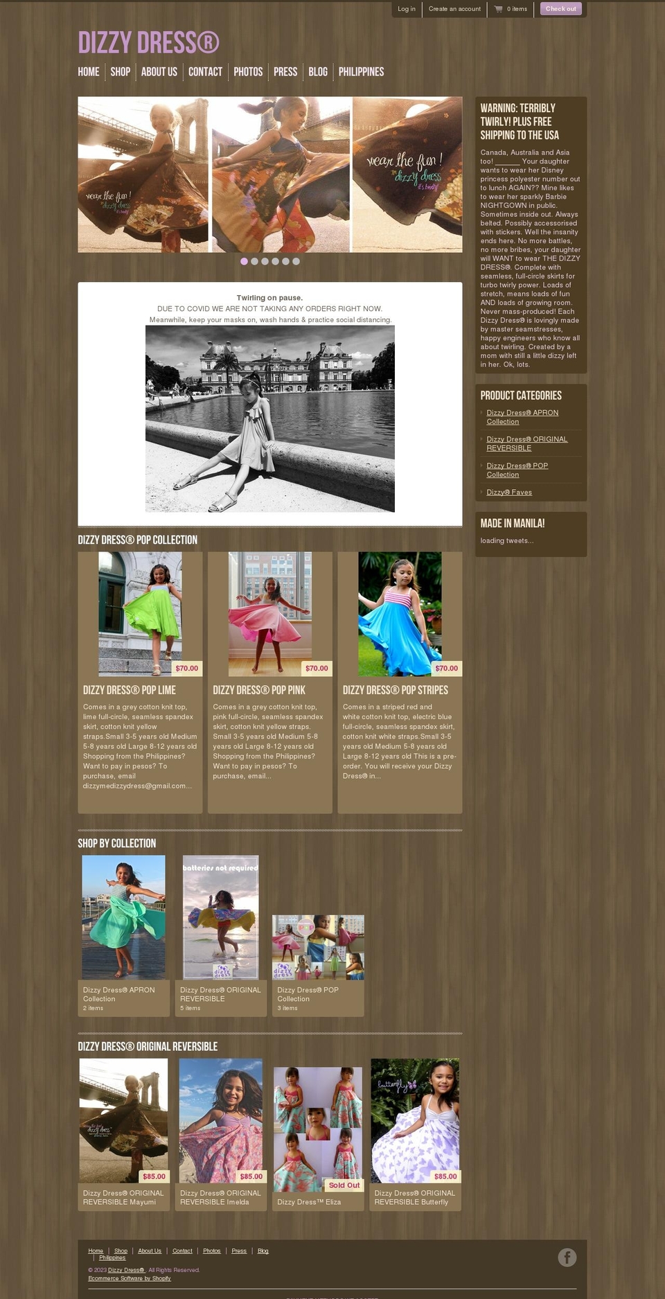 dizzydress.com shopify website screenshot