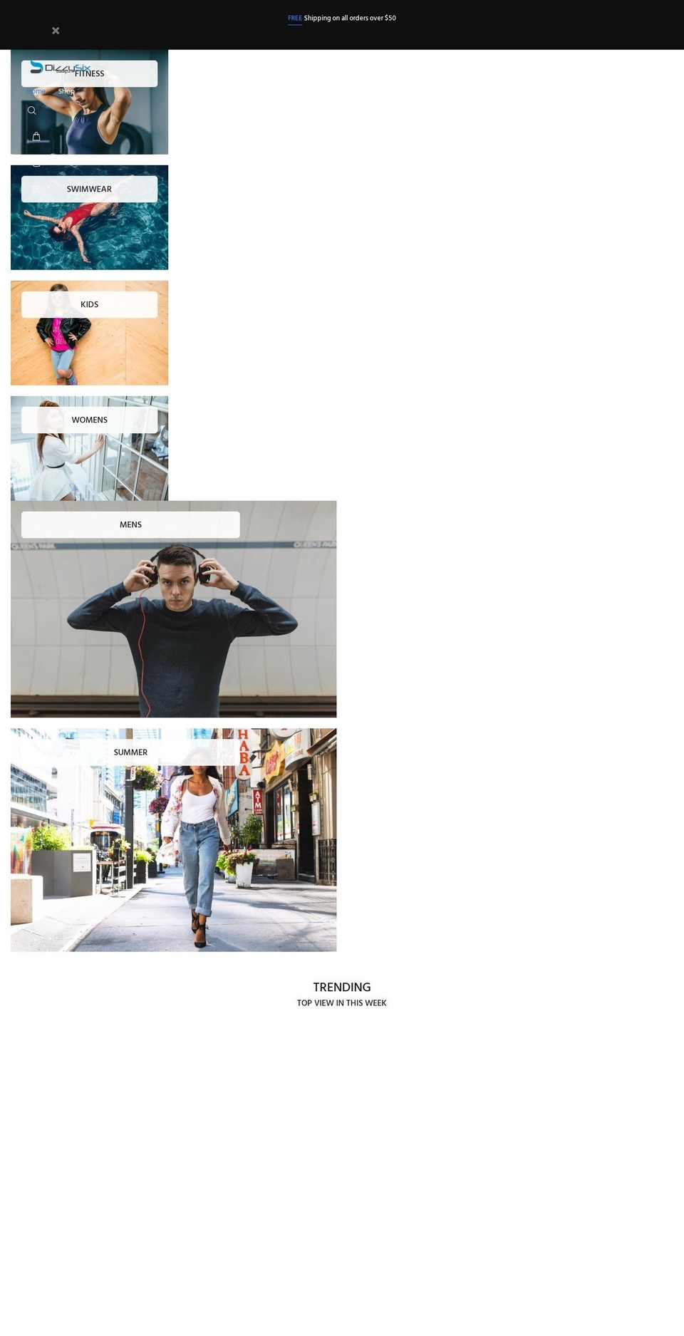 dizzysix.com shopify website screenshot