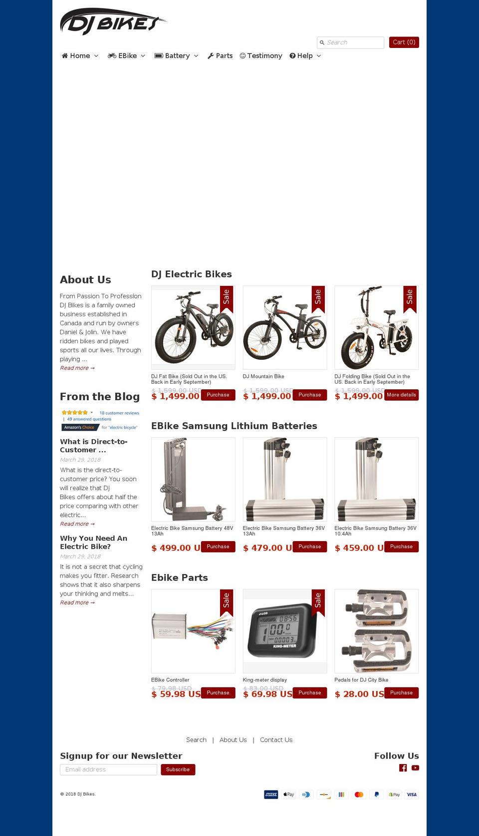 dj-ebikes.com shopify website screenshot