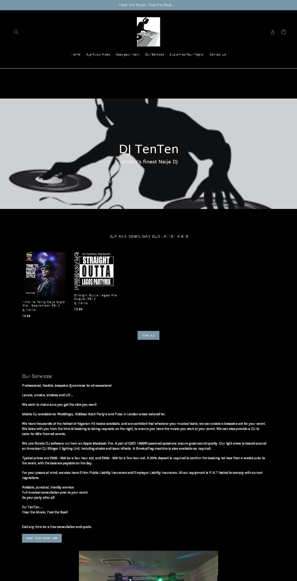 dj-tenten.com — Shopify storefront screenshot