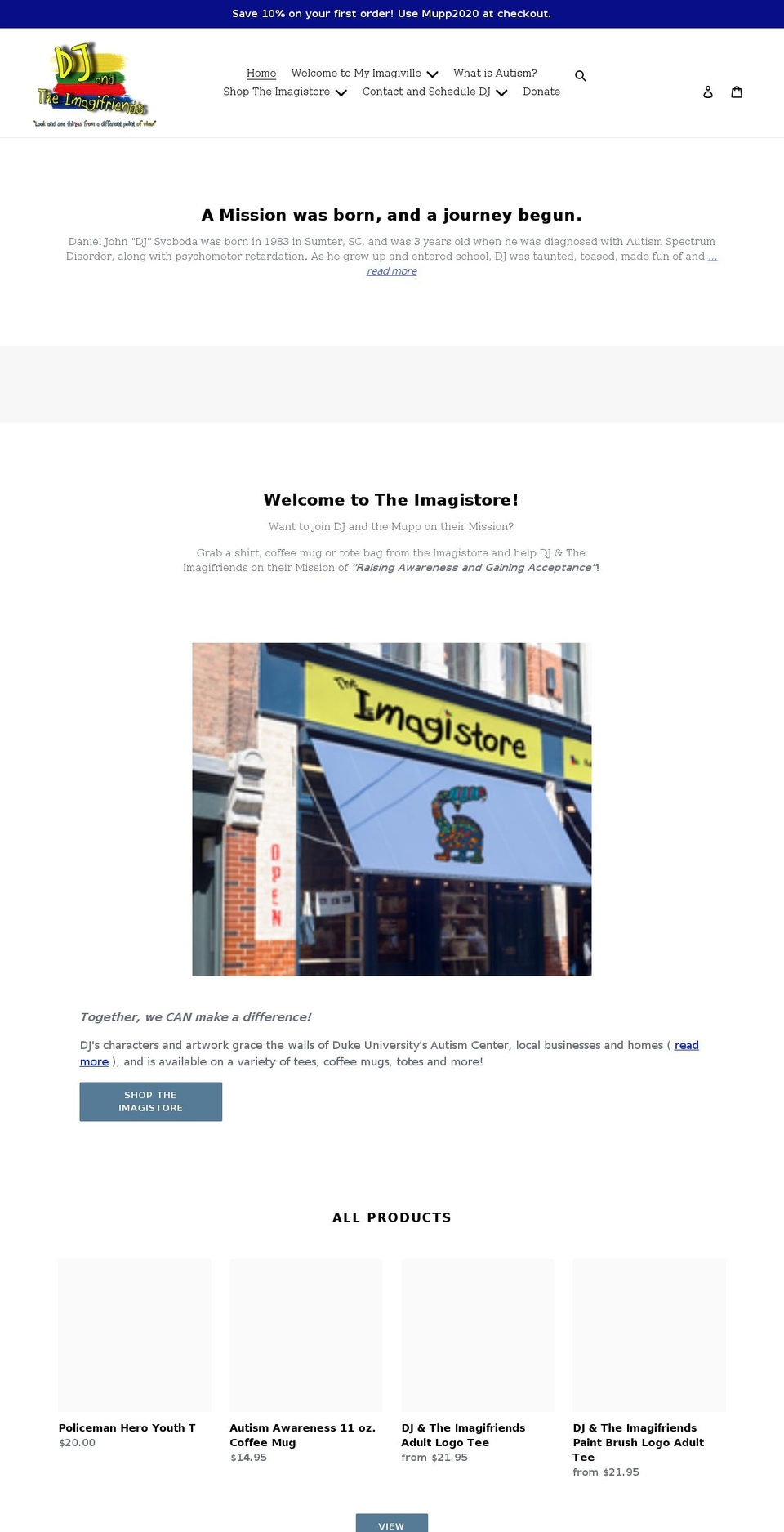 djandtheimagifriends.com shopify website screenshot