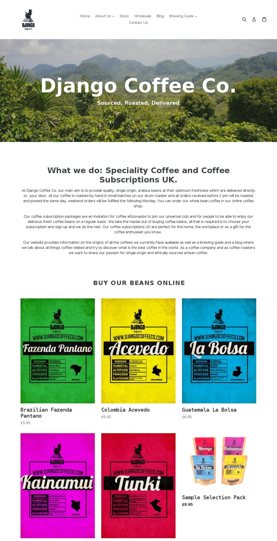 djangocoffeeco.com shopify website screenshot