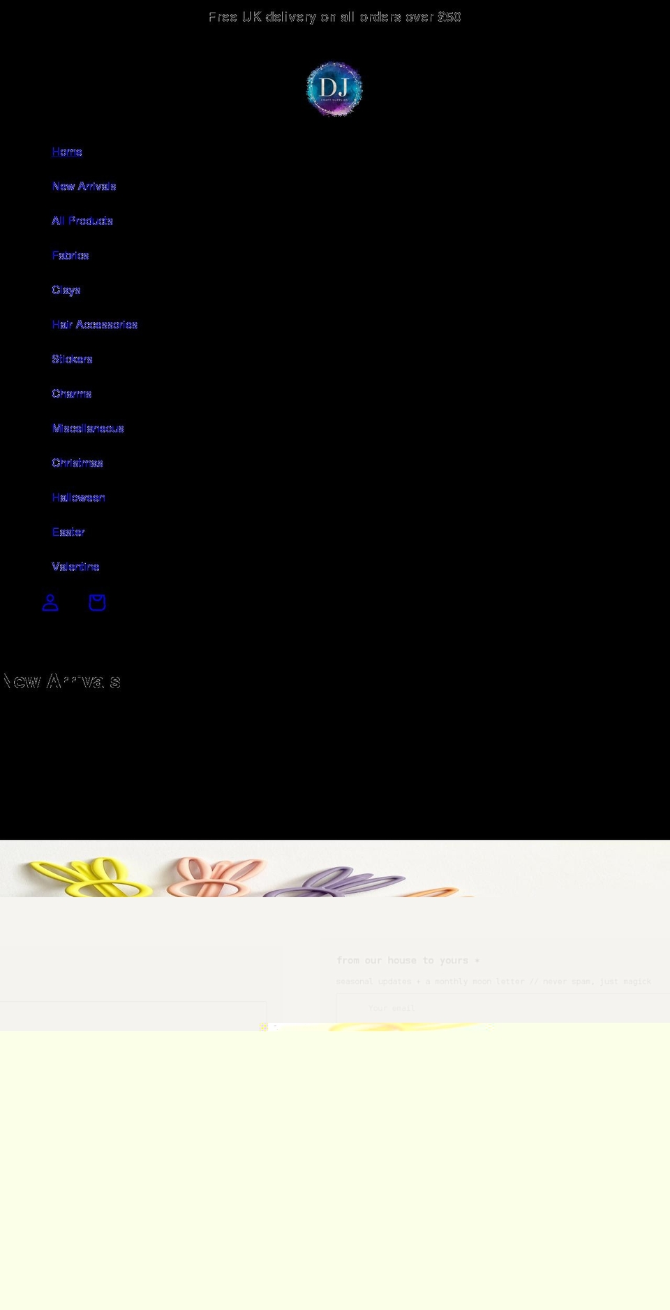 djcraftsupplies.co.uk shopify website screenshot