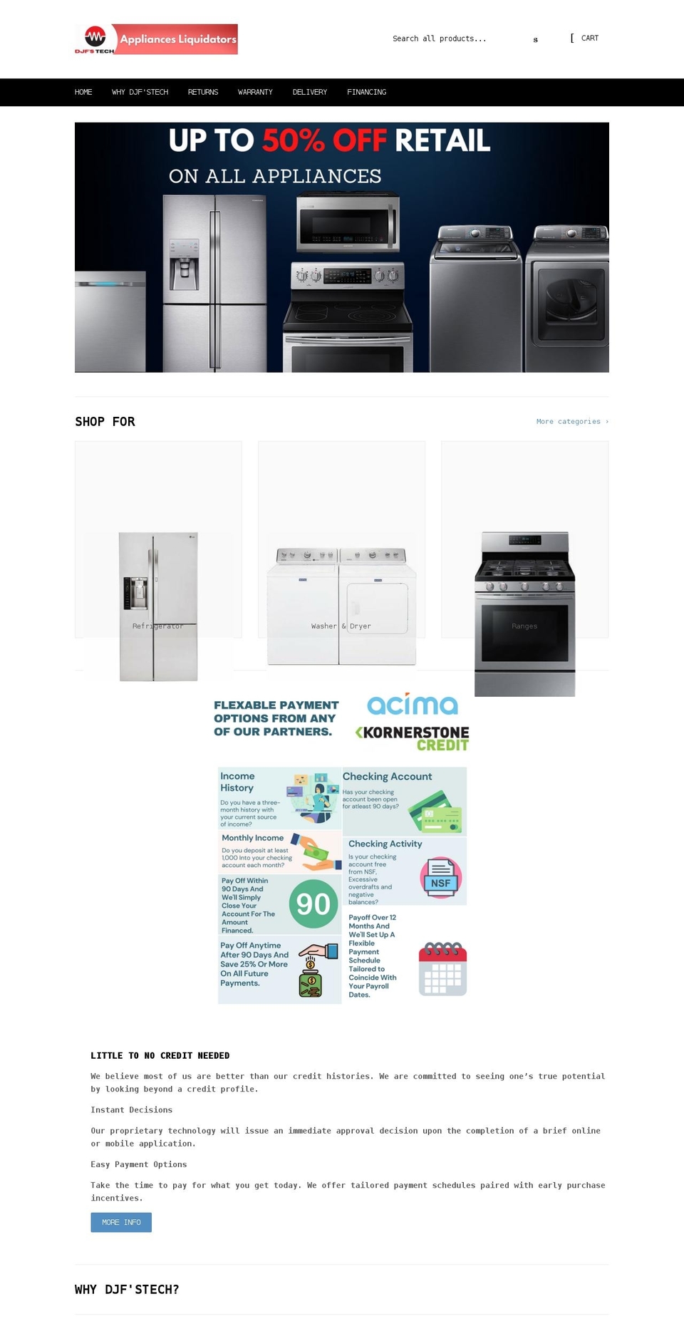 djfstech.com shopify website screenshot