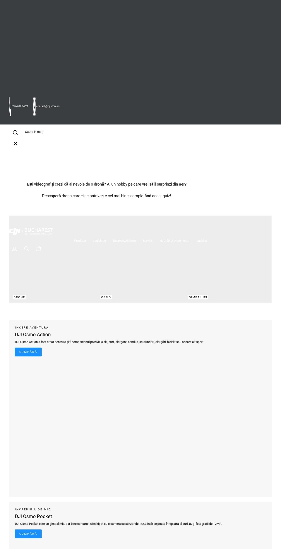 dji-store.ro shopify website screenshot