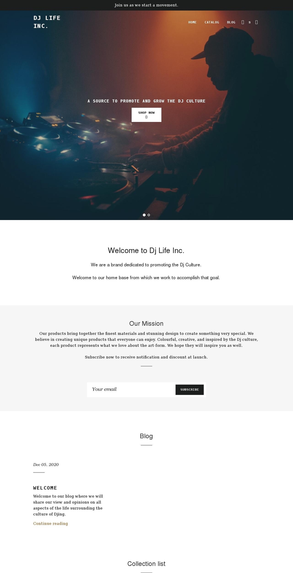djlifeinc.com — Shopify storefront screenshot