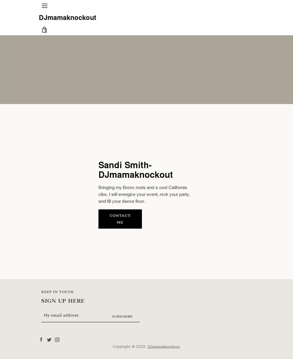djmamaknockout.com shopify website screenshot