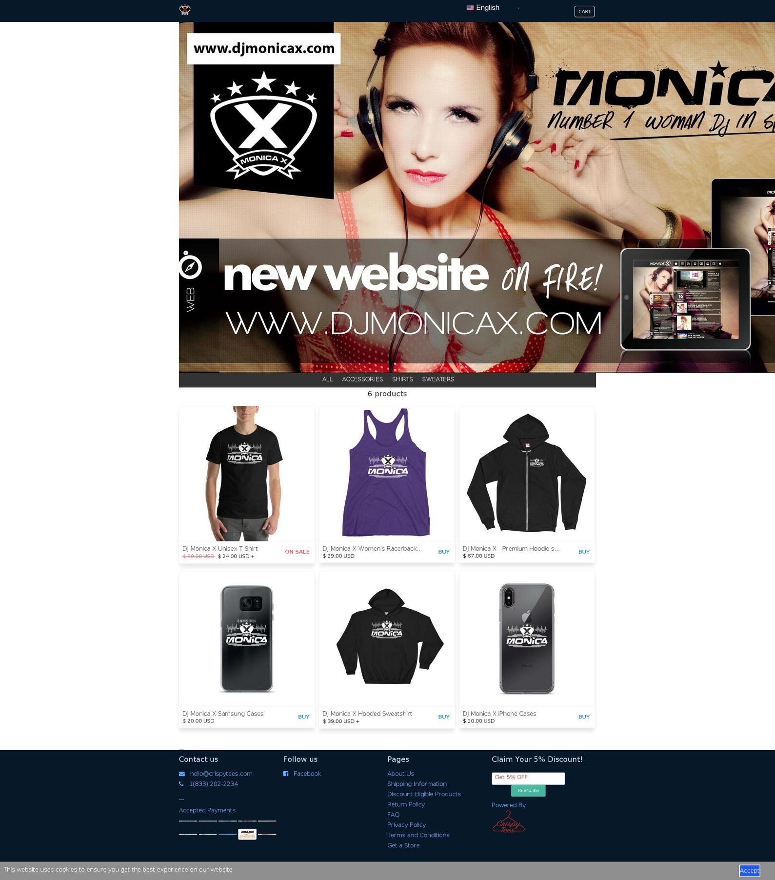 djmonicax.com shopify website screenshot
