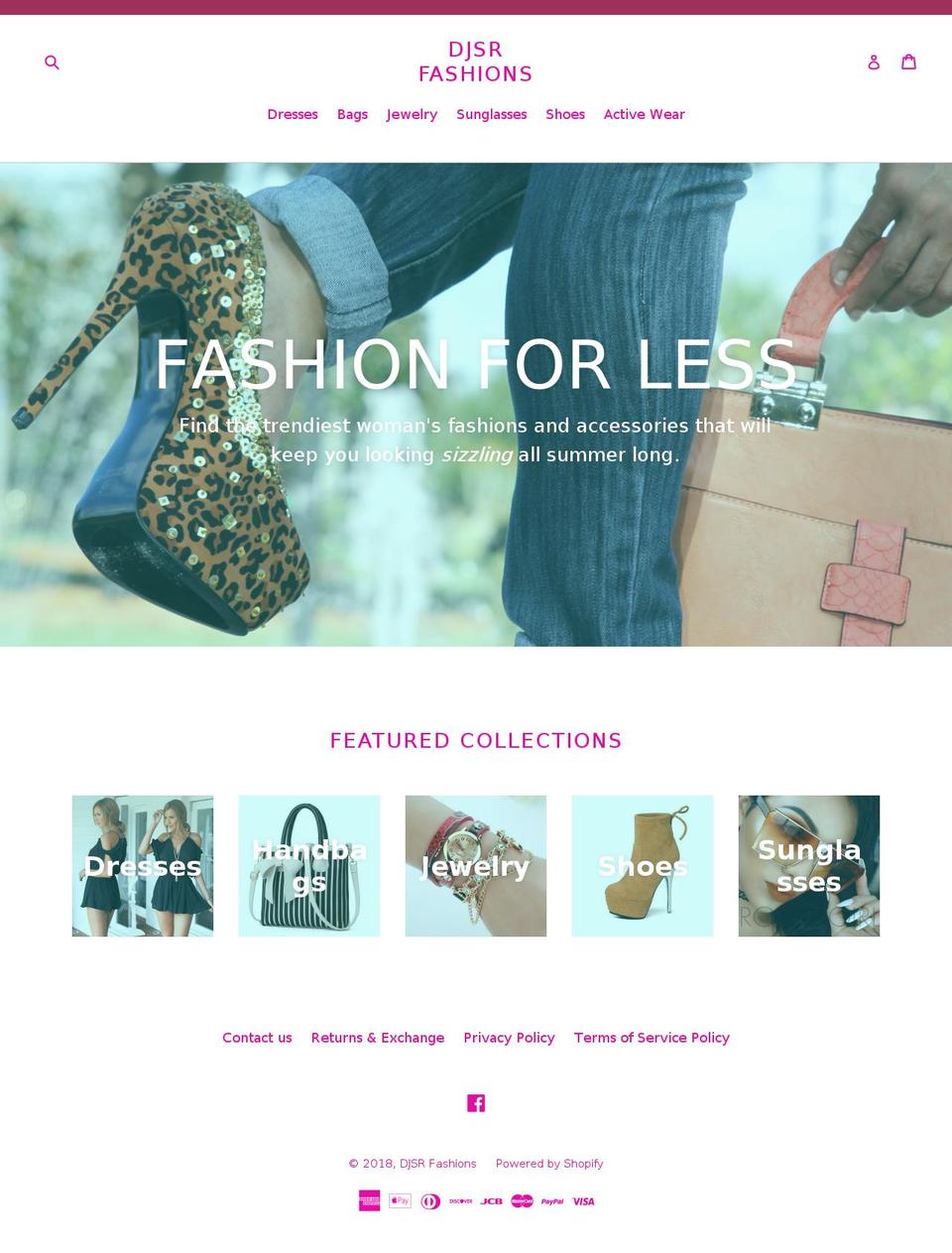 djsrfashions.com — Shopify storefront screenshot