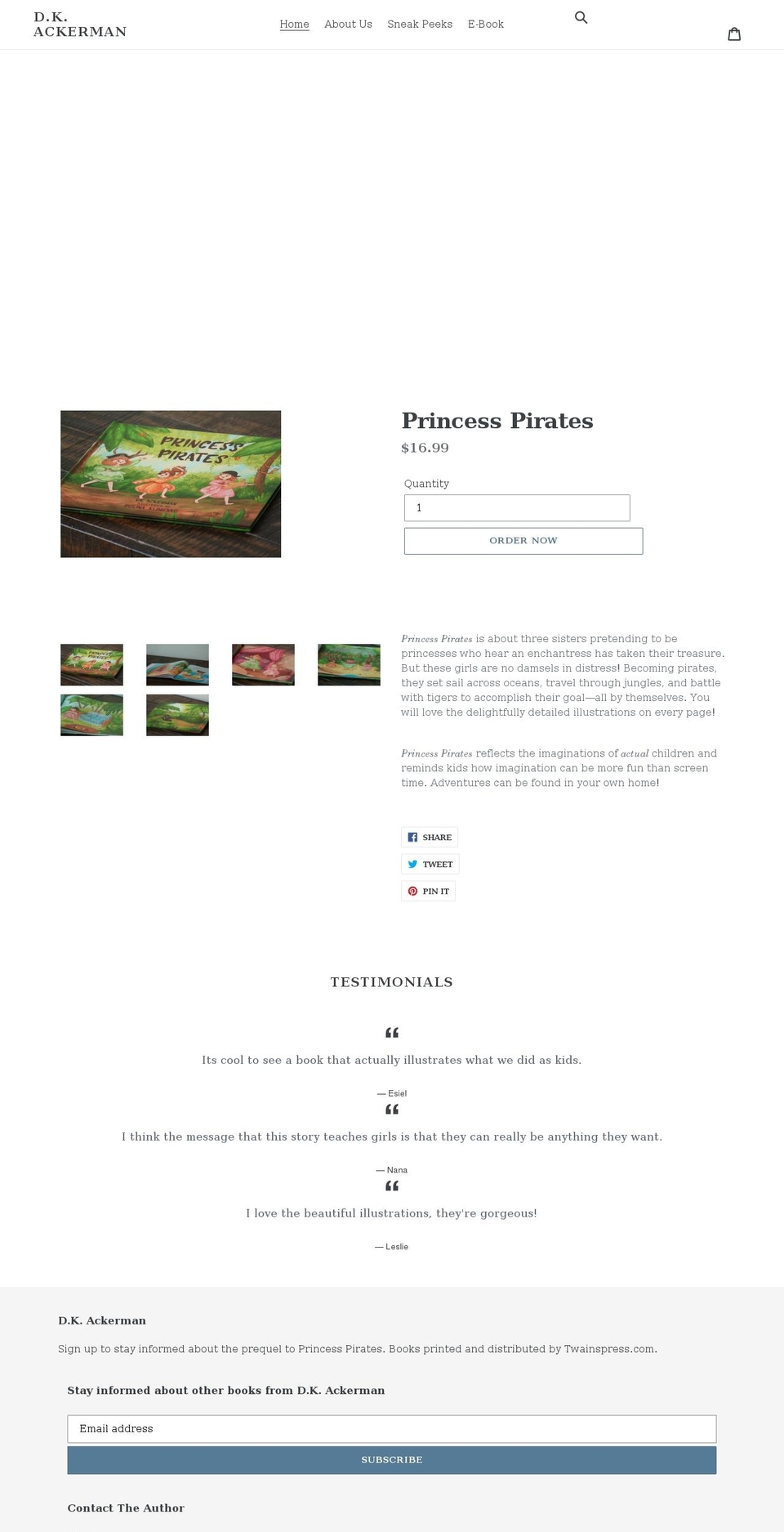 dkackerman.com shopify website screenshot