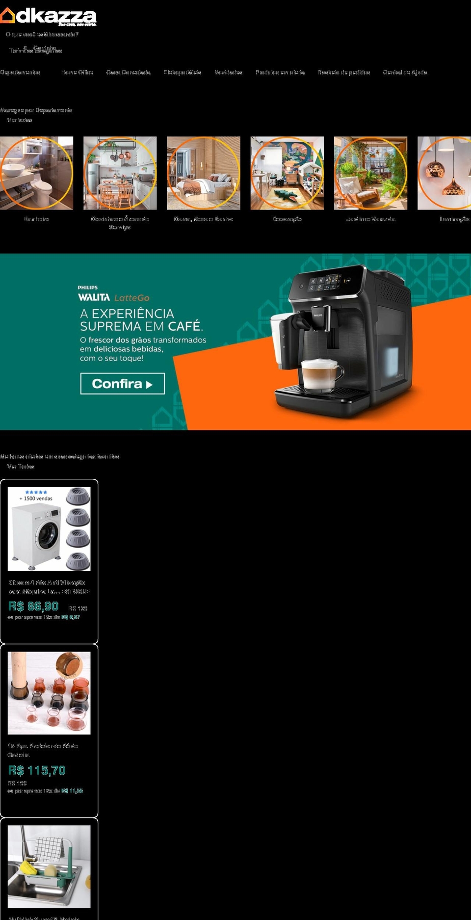 dkazza.com.br shopify website screenshot