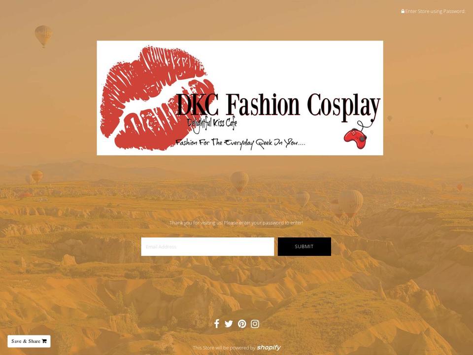 dkcfashioncosplay.com shopify website screenshot